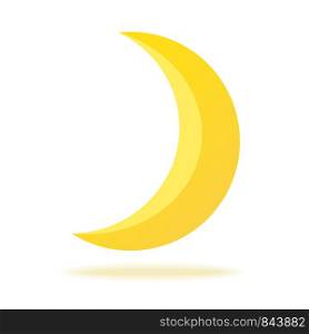 Cute crescent isolated on white background. Half moon. Vector illustration in flat style. Weather symbol