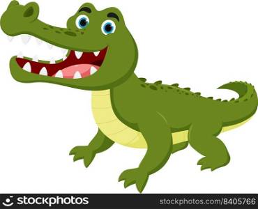 Cute crocodile cartoon , isolated on white background