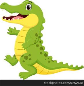 Cute crocodile cartoon , isolated on white background	
