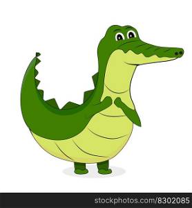 Cute crocodile character. Alligator and crocodile skin, vector crocodile isolated, crocs illustration. Cute crocodile character