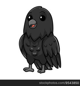 Cute crow bird cartoon standing