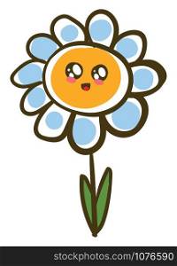 Cute daisy, illustration, vector on white background.