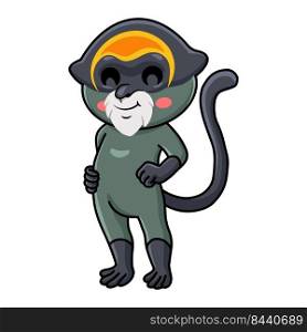 Cute de brazza s monkey cartoon standing