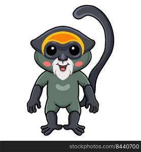 Cute de brazza's monkey cartoon standing