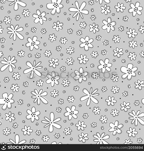 Cute decorative flowers. Floral abstract background. Seamless vector pattern.