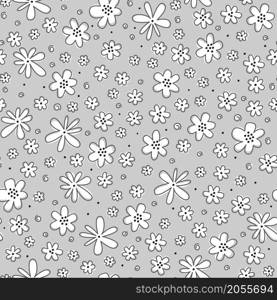 Cute decorative flowers. Floral abstract background. Seamless vector pattern.