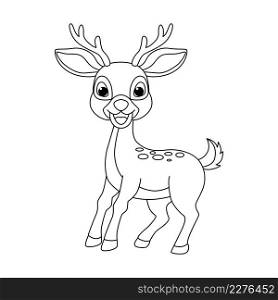 Cute deer cartoon characters vector illustration.