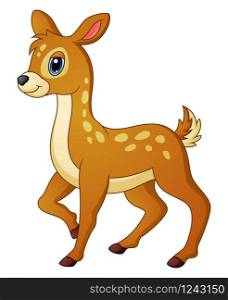 Cute deer cartoon isolated on white background
