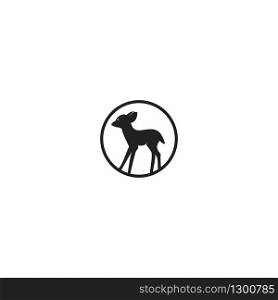 Cute deer vector logo design.