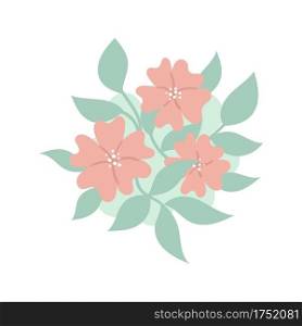 Cute delicate flower arrangement, bouquet. Decoration for wedding invitations and cards. Vector hand illustration isolated on white background