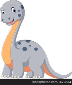 Cute dinosaur diplodocus cartoon