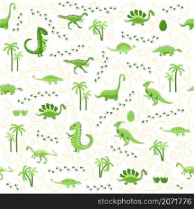 Cute dinosaurs seamless pattern. Solid pattern, shades of green. Funny cartoon dinosaur. Cute dinosaurs seamless pattern. Solid pattern, shades of green. Funny cartoon dinosaur.