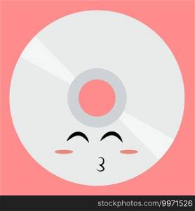 Cute disk, illustration, vector on white background