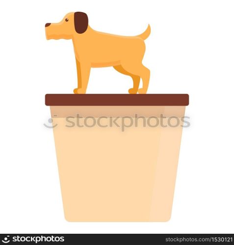 Cute dog at groomer icon. Cartoon of cute dog at groomer vector icon for web design isolated on white background. Cute dog at groomer icon, cartoon style