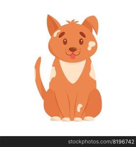 Cute dog. Domestic, funny dog isolated on white background. Flat vector illustration.. Cute dog. Domestic, funny dog isolated on white background. Flat vector illustration