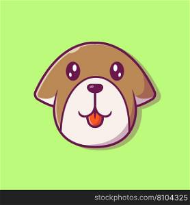 Cute dog face cartoon Royalty Free Vector Image