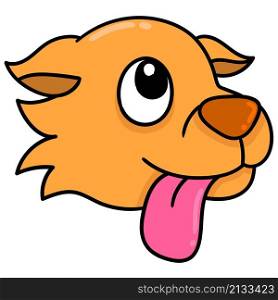 cute dog head emoticon sticking out its tongue