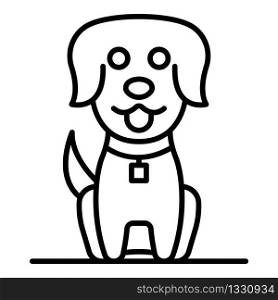 Cute dog icon. Outline cute dog vector icon for web design isolated on white background. Cute dog icon, outline style
