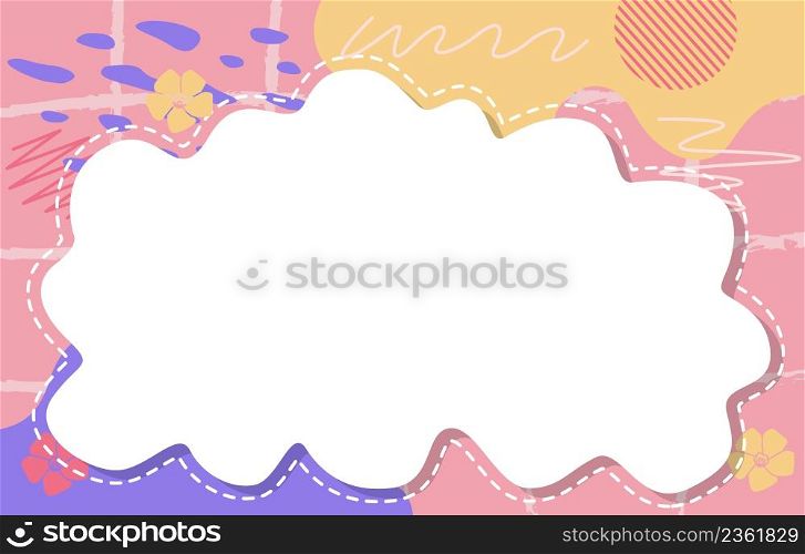 Cute Doodle Frame Memphis Background Abstract Vector Design