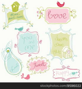 Cute doodle frames vector image