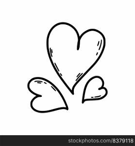 Cute doodle heart with wings. Hand drawn illustration. Sticker. Postcard decor element. Valentine day.