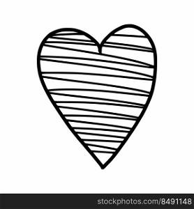 Cute doodle style heart. Postcard decor element.