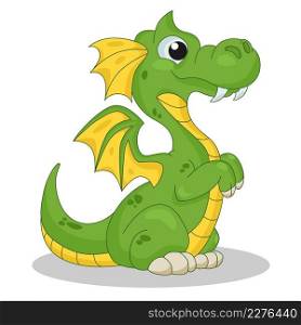 Cute dragon cartoon characters vector illustration