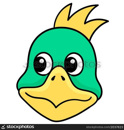 cute duck head with a confused expression