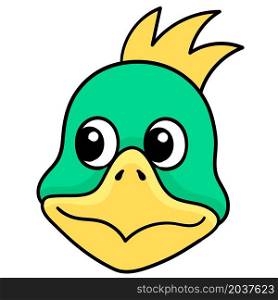 cute duck head with a confused expression