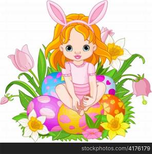 Cute Easter baby girl
