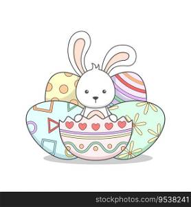 Cute Easter Bunny And Eggs