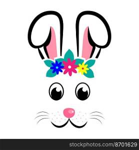 Cute Easter Bunny. Bunny face. Vector illustration. Kawaii Easter Bunny. Vector illustration 