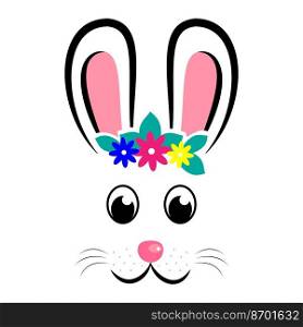 Cute Easter Bunny. Bunny face. Vector illustration. Kawaii Easter Bunny. Vector illustration 