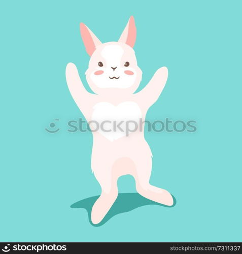 Cute Easter Bunny illustration. Cartoon rabbit smile character for traditional celebration.. Cute Easter Bunny illustration.