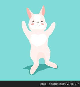 Cute Easter Bunny illustration. Cartoon rabbit smile character for traditional celebration.. Cute Easter Bunny illustration.