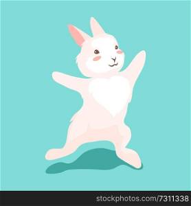 Cute Easter Bunny illustration. Cartoon rabbit smile character for traditional celebration.. Cute Easter Bunny illustration.