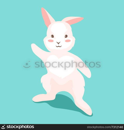 Cute Easter Bunny illustration. Cartoon rabbit smile character for traditional celebration.. Cute Easter Bunny illustration.