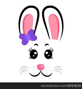 Cute Easter Bunny. mask of Easter Bunny face . Vector illustration. Kawaii Easter Bunny. Vector illustration 
