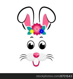 Cute Easter Bunny. mask of Easter Bunny face . Vector illustration. Kawaii Easter Bunny. Vector illustration 