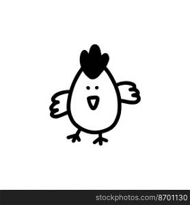  Cute Easter chick. Chicken isolated on a white background. vector illustration in the doodle style. .  Easter chick. illustration in the doodle style