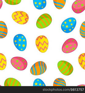 Cute Easter Eggs seamless pattern. Patterned color symbols for traditional celebration.. Cute Easter Eggs seamless pattern. Patterned symbols for traditional celebration.