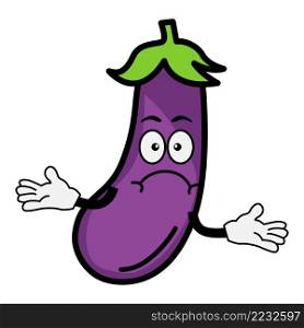 Cute eggplant character. cartoon vector illustration