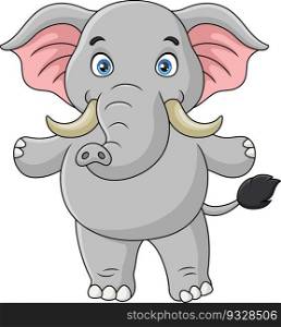 Cute elephant cartoon dancing pose