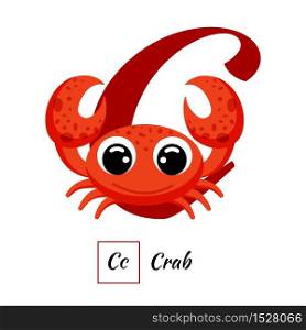 Cute English animal alphabet letter C vector image