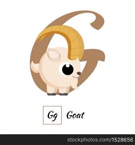 Cute English animal alphabet letter G vector image
