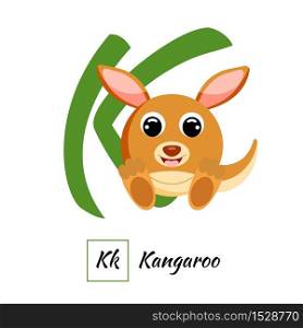 Cute English animal alphabet letter K vector image