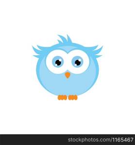 Cute face owl icon. Flat illustration of cute face owl vector icon for web design.