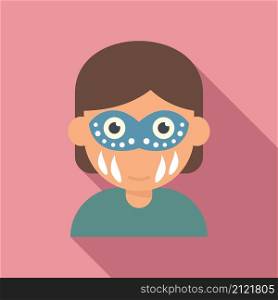 Cute face painting icon flat vector. Paint kid. Makeup mask. Cute face painting icon flat vector. Paint kid