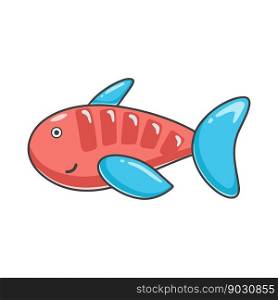 Cute fish baby character. Underwater sea dweller, isolated vector illustration. Aquatic animal clip art. Cute fish baby character