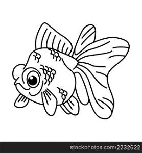 Cute fish cartoon characters vector illustration. For kids coloring book.